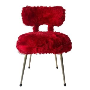 Chaise Pelfran moumoute rouge