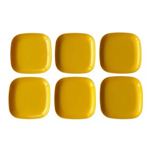 6 assiettes Miflex Mélaminé jaune