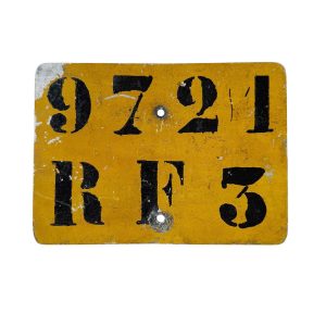 Plaque immatriculation ancienne