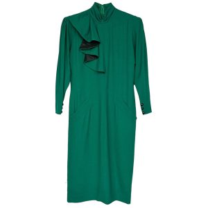 Robe verte crêpe de chine Nina Ricci