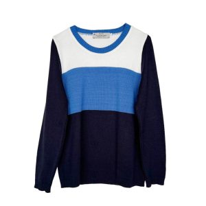 Pull rayé marine blanc bleu A.Forcier