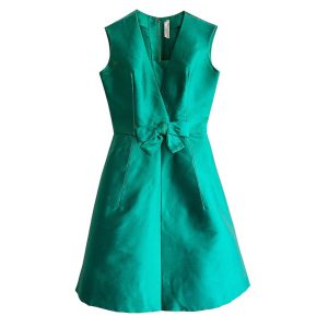 Robe Christian Dior soie émeraude 60s
