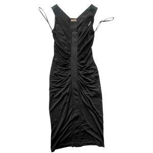 Robe plissée Galliano noire