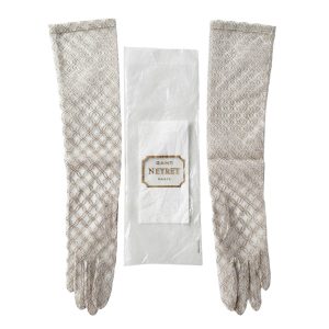 Gants lurex or voile blanc Neyret