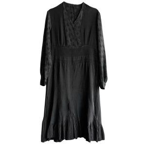 Robe soie noire 1930 Pommeau