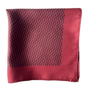 Pochette soie Hermès bordeaux