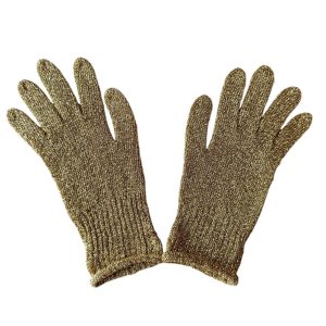 Gants dorés maille lurex