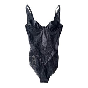 Body noir baleines et dentelle