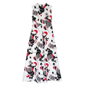 Robe longue piqué de coton dos ouvert