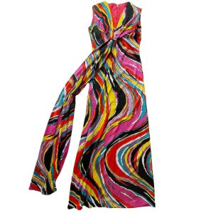 Robe longue jersey 70s