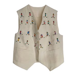 Gilet coton brodé François Marot