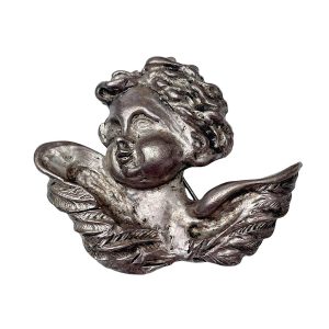 Broche ange métal argenté