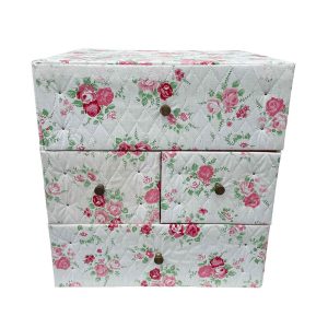 Boite tiroirs vinyl fleurs