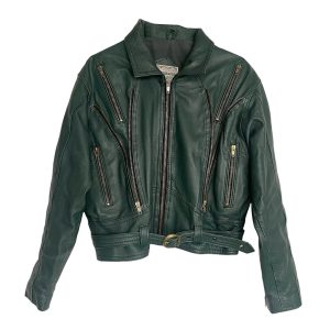 Blouson cuir vert 80s