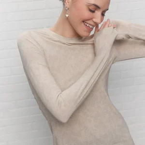 Chandail taupe imprimé avec superposition | Gogo