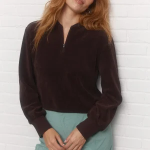 Irma | Chandail à manches longues marron foncé