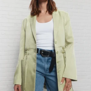 Sheila | Veston vert satiné