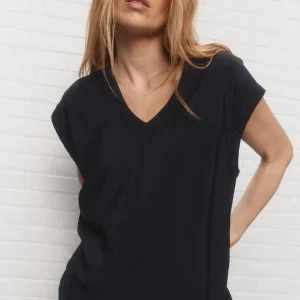 Didier | Haut noir à col en V