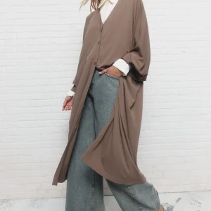 Lesley | Veste longue brune