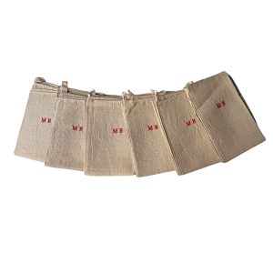 Torchons anciens lin brodés