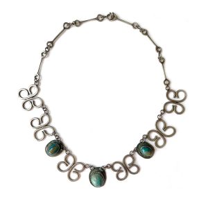 Collier 70s turquoise argent