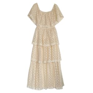 Robe longue broderie 70s