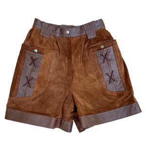 Short daim et cuir camel