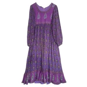 Robe bohème violette coton