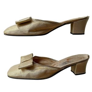 Mules dorées Bally 70s