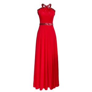 Robe longue lycra et sequins