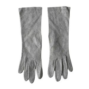 Gants en lurex argent mi longs