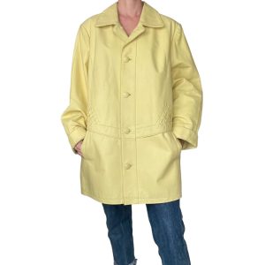 Veste cuir jaune citron