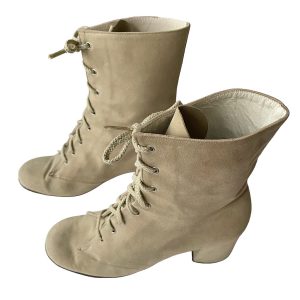 Boots beiges chèvre velours