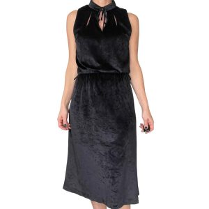 Robe noire en panne de velours