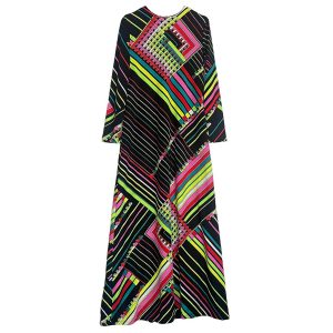 Robe longue graphique 70s
