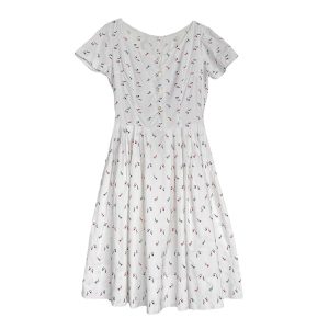 Robe brodée en coton 50s