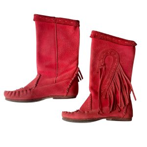 Bottes daim rouges Indiennes