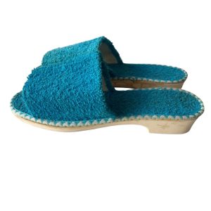 Mules éponge turquoise