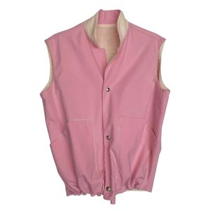 Gilet éponge et coton rose pastel