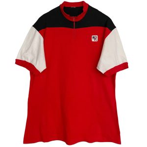 Tshirt cycliste coton noir rouge blanc
