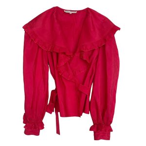 Blouse en soie rouge Guy Laroche