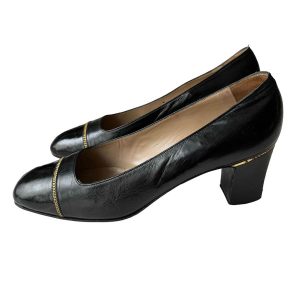 Escarpins Celine noirs chaîne or