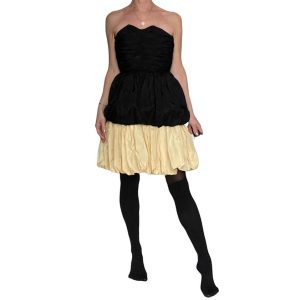 Robe bustier noire jaune