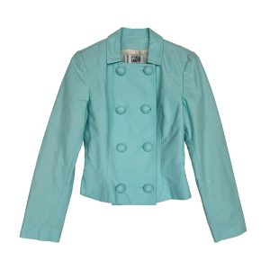 Veste piqué de coton turquoise Printemps