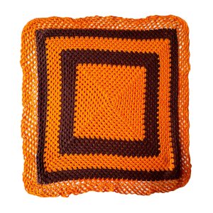 Taies d’oreiller crochet orange brun