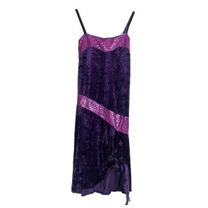 Robe violette panne de velours