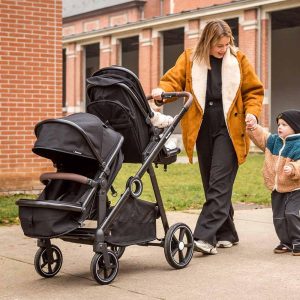 Poussette Double Baninni Luiz XL – Innovante et Spacieuse pour Bébé – Noir