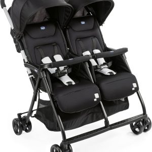 Poussette Chicco OHlalà Double Légère et Pliable – Idéale pour Jumeaux, Noir