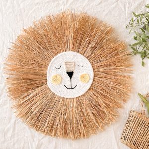 Décoration murale en raphia – Lion