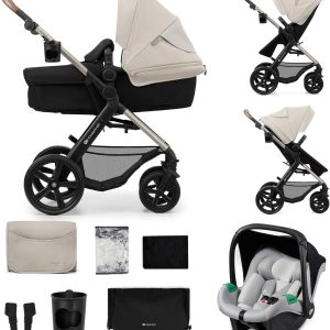 Poussette 3 en 1 Kinderkraft MOOV2 – Gris, incl. Siège auto Mink PRO I-Size